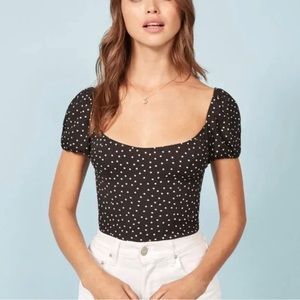 Reformation Patti Polka Dot Blouse